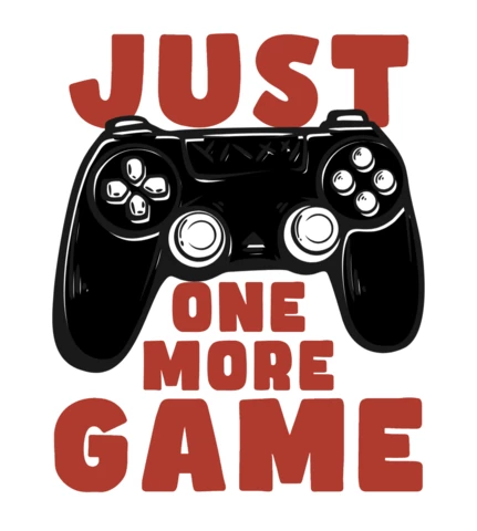 Just One More Game With Game Pad Vintage T-shirt Design Template