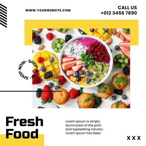 Striking Bright Yellow Ad Social Media Post Design Template