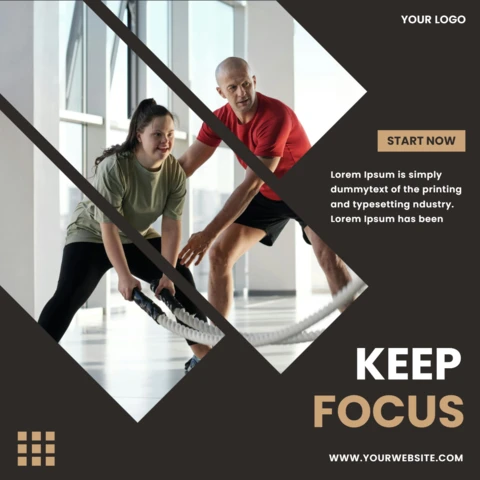 3 stripes modern collage instagram post design template