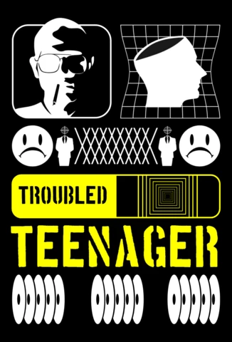 Troubled Teenager Abstract Graphic Design Template for Apparel