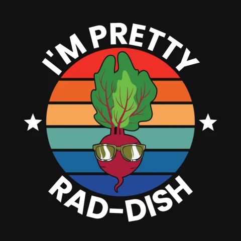 I'm Pretty Radish Vegan T-Shirt Design Template