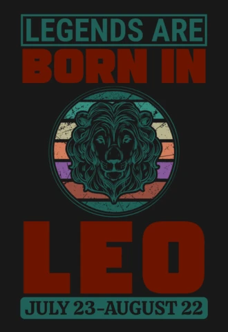 Legend Are Born In Leo Zodiac Sign T-Shirt Design Template