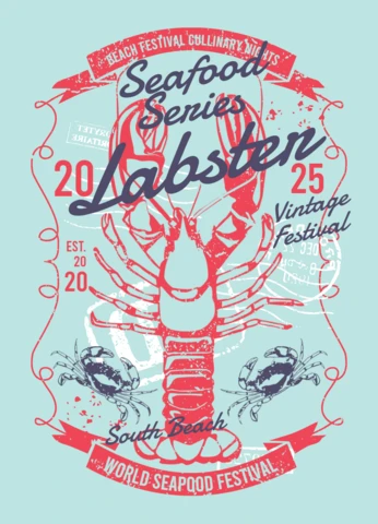 Lobster T-shirt Design Template