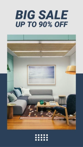 Flat Grey And Blue Instagram Story Post Template
