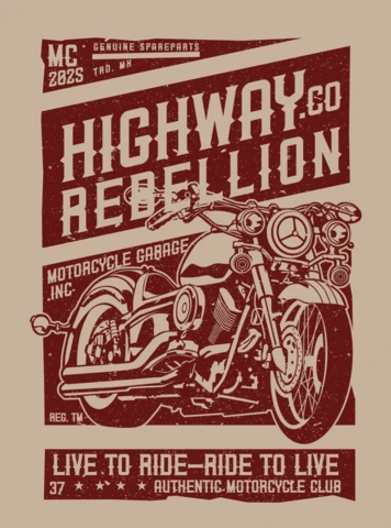 Motorcycle Garage Vintage T-shirt Design Template