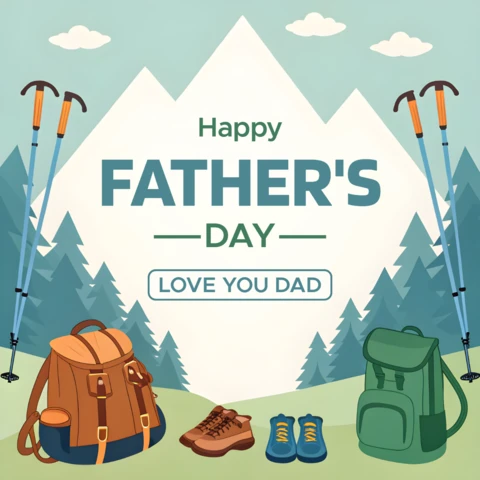 Adventure-Themed Father's Day Design Template for Outdoor Enthusiasts