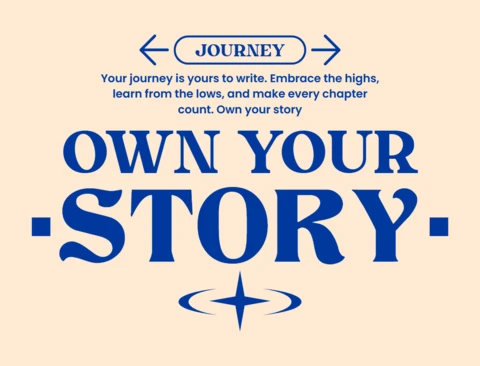 Own Your Story Motivational Compass Graphic with Self-Discovery Typography T-Shirt Design Template