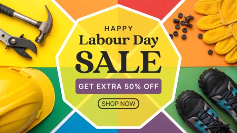 Vibrant Labour Day Sale Design Template for Promotions