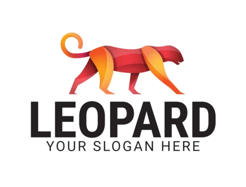 Leopard Colorful Logo Design Template