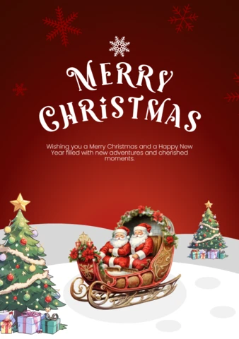 Rote und weiße einfache festliche frohe Weihnachten Poster Design