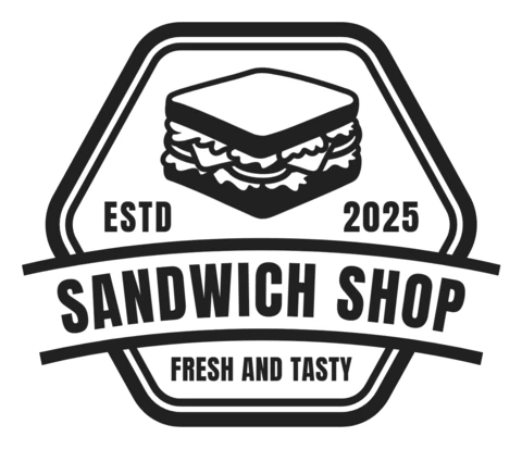 Modèle de logo pour sandwicherie noir