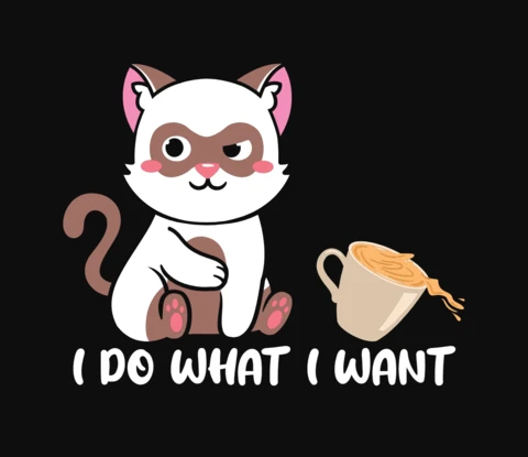 Je fais ce que je veux modèle de t-shirt café chat