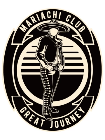 Modello di design della maglietta del personaggio del club Mariachi