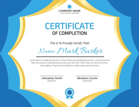 Elegant Professional Certificate Post Design Template