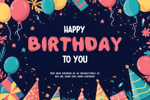 Party Hats Happy Birthday Design Template