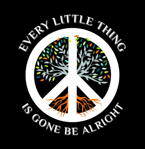 Peace Tree Hippie Quote T-shirt Design Template