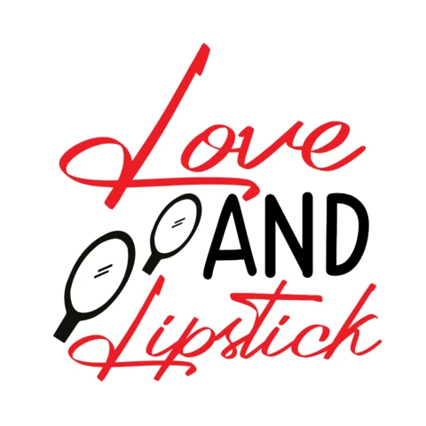 Love and lipstick makeup plantilla de diseño de camiseta