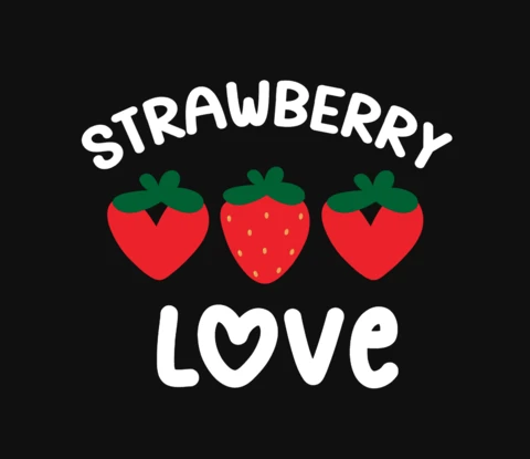 Strawberry Love Fruit T-Shirt Design Template