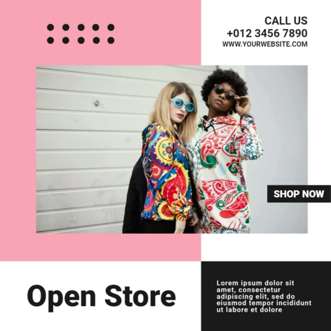 Open Store Sale Instagram Post Design Template