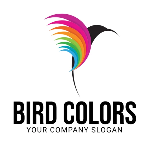 Flying Bird Colors Logo Design Template