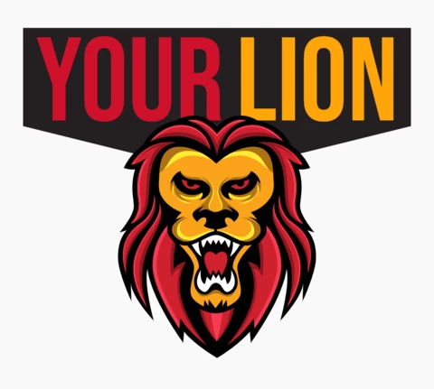 Lion Esport Mascot Colorful Logo Design Template