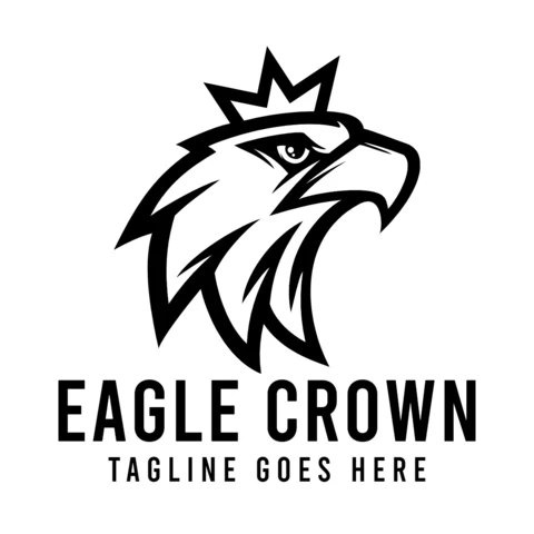 Adelaar kroon logo-ontwerpsjabloon