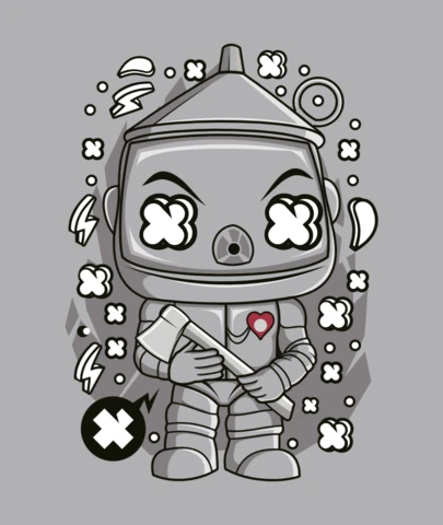 Tin Man Wonderful Wizard of Oz Pop Culture T-Shirt Design Template
