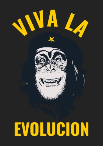 Viva La Evolucion Monkey T-Shirt Design Template