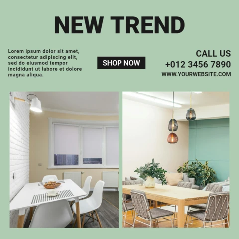 Modello di design per post di marketing Instagram minimalista verde tenue