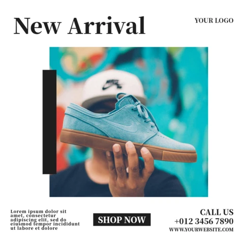 New Arrival Sneakers Sale Instagram Post Design Template
