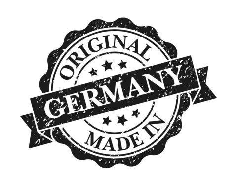 Modèle de logo pour le timbre Made in germany
