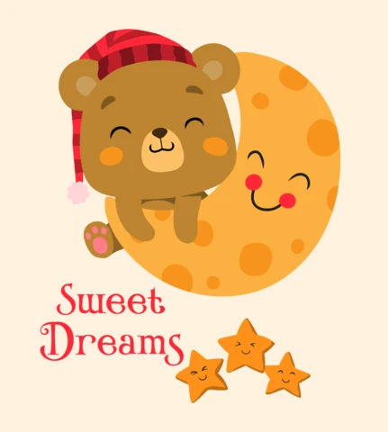 Sweet Dreams Bear Design Template for Kids