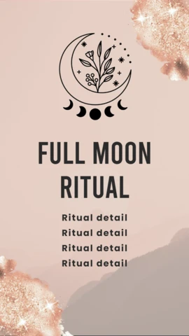 Ritual da lua com lua crescente modelo de design de postagem de história do Instagram