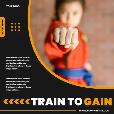 Karate Kid Club Promotional Social Media Post Design Template