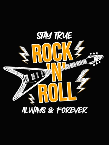 Rock N Roll Guitar T-shirt Template