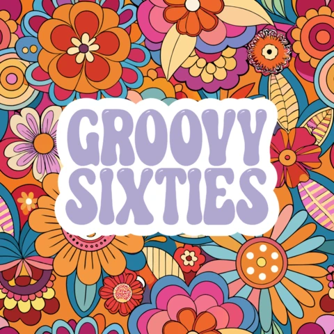 Groovy Sixties Floral Design Template for Retro Projects