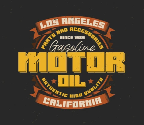 Motor Oil Label T-Shirt Design Template