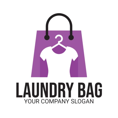 Plantilla de diseño de logotipo de bolsa de la compra para lavandería