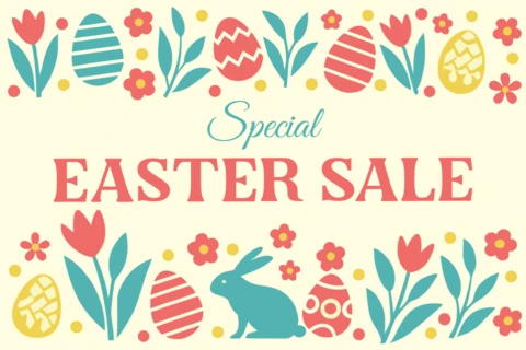 Plantilla de diseño de venta de Pascua caprichosa para promociones festivas
