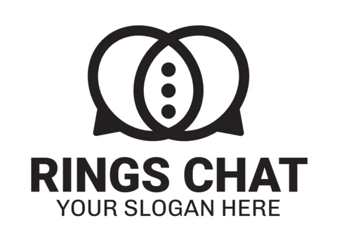 Modèle de conception de logo de chat d'anneaux