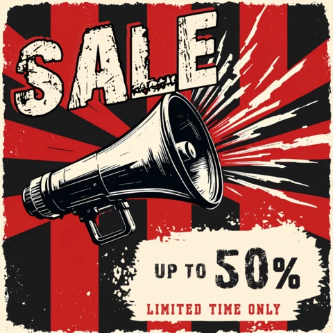 Vintage Sale Announcement Template Design