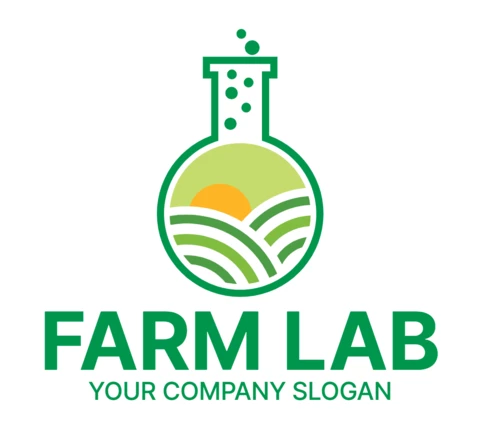 Farm Lab Colorful Logo Design Template