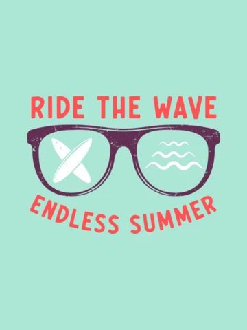 Summer Surfing T-shirt Template Design