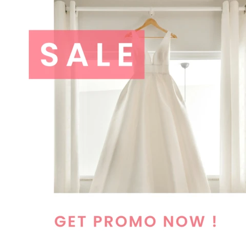 Minimalist Wedding Dress Social Media Post Design Template