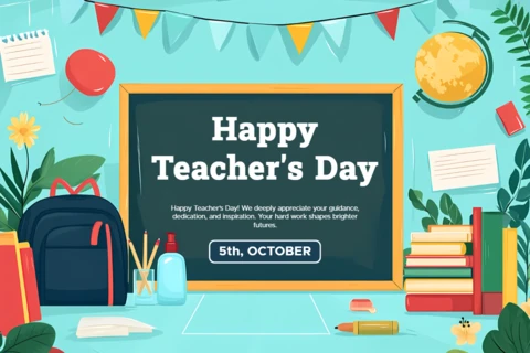 Happy Teacher's Day Editable Template – Colorful and Playful Design