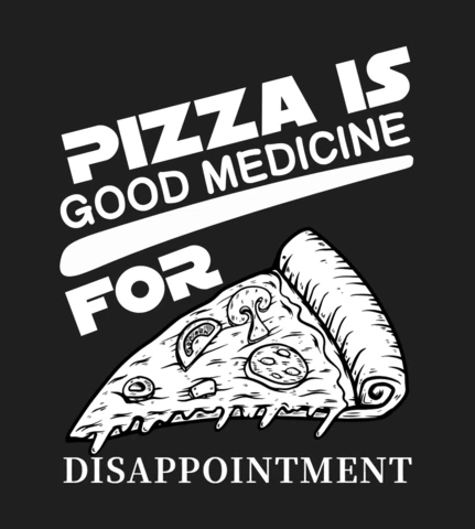 Modello di t-shirt Pizza is good medicine