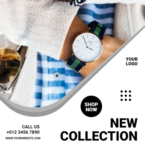Plantilla de diseño de publicación de Instagram para anuncio de reloj clásico para hombre