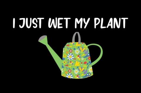 Acabo de mojar mi plantilla de camiseta de regadera de plantas