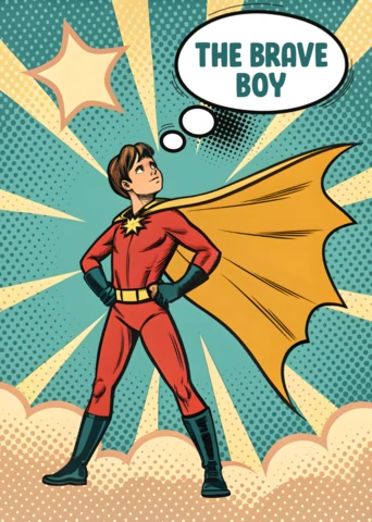 Comic Style Superhero Design Template for Children's Posters