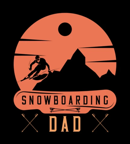 Snowboarding Dad T-Shirt Design Template